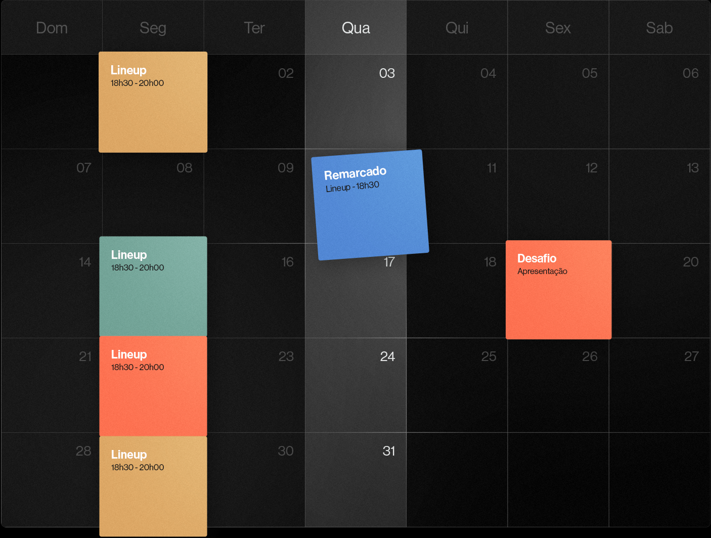 Calendário fictício